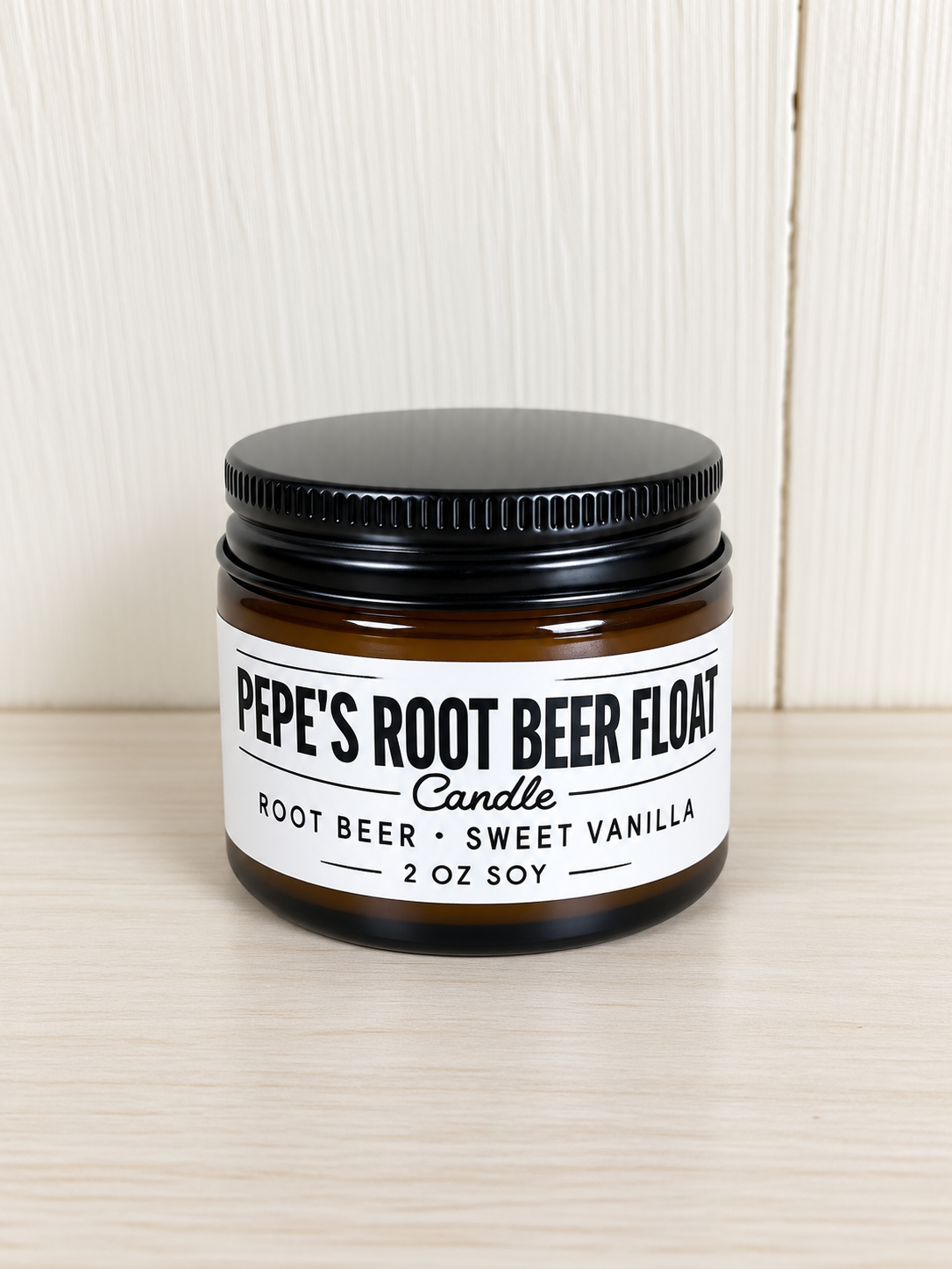 Pépé’s Root Beer Float – Root Beer & Vanilla Soy Candle – 2 oz