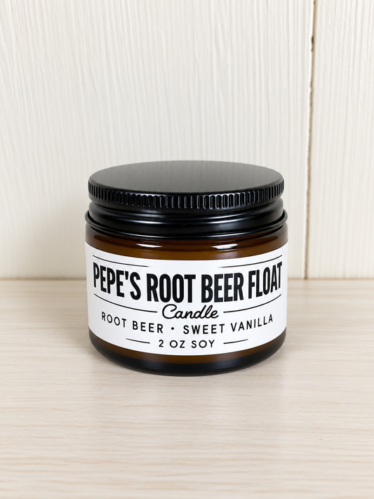 Pépé’s Root Beer Float – Root Beer & Vanilla Soy Candle – 2 oz